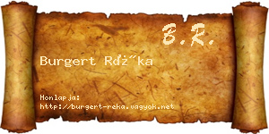 Burgert Réka névjegykártya