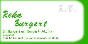 reka burgert business card